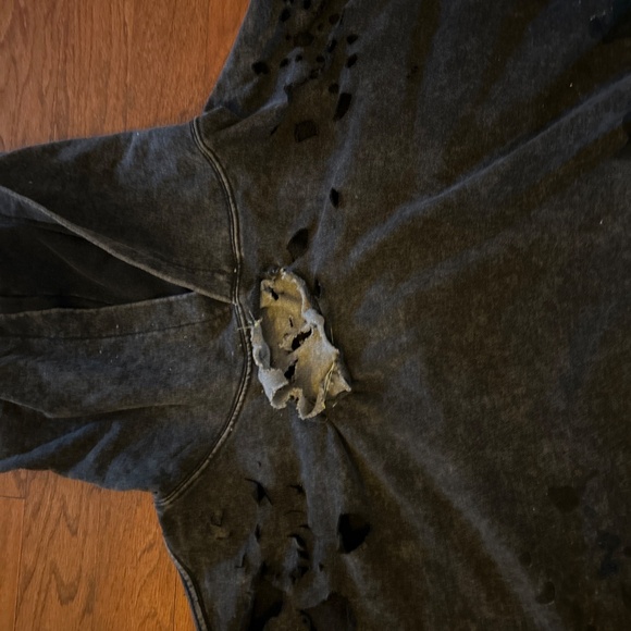 Oversized emo custom sweatshirt with holes - Picture 4 of 4